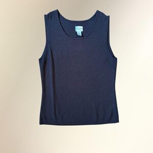 90’s Chico's Brown Sleeveless Ribbed Scoop Tank